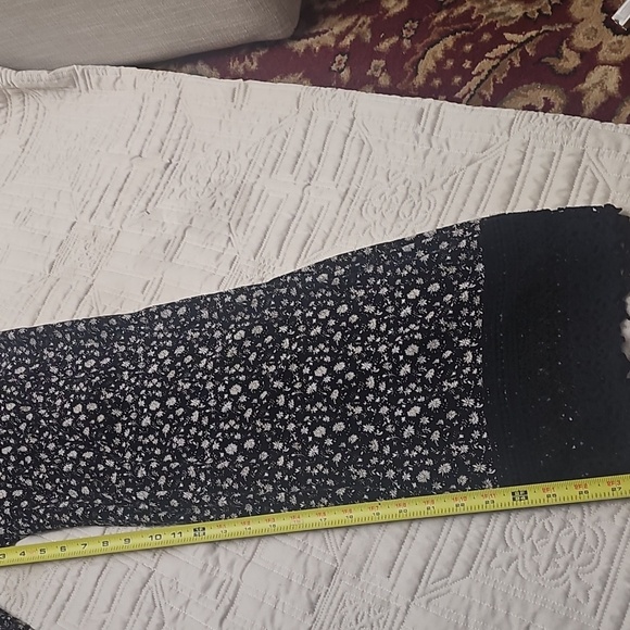 Cecico Black and White Floral Patterned Wide Leg Pants - Picture 5 of 7